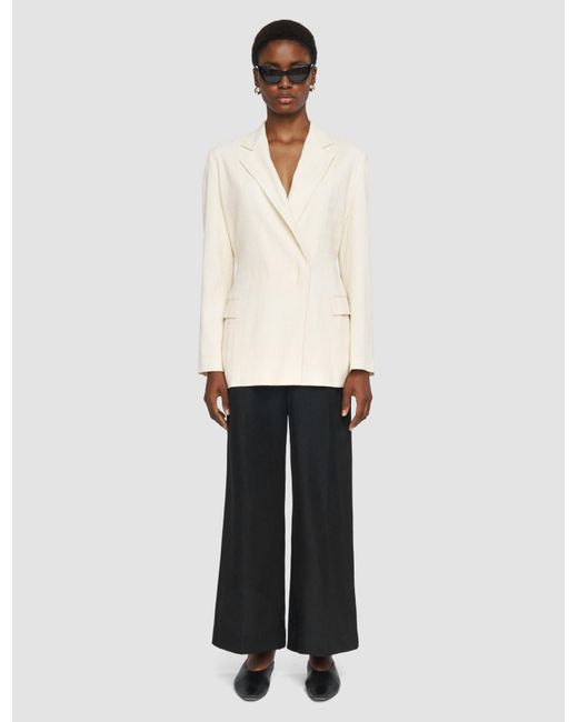 Pantalon Thurlow En Soie Et Coton Doux Joseph en coloris White