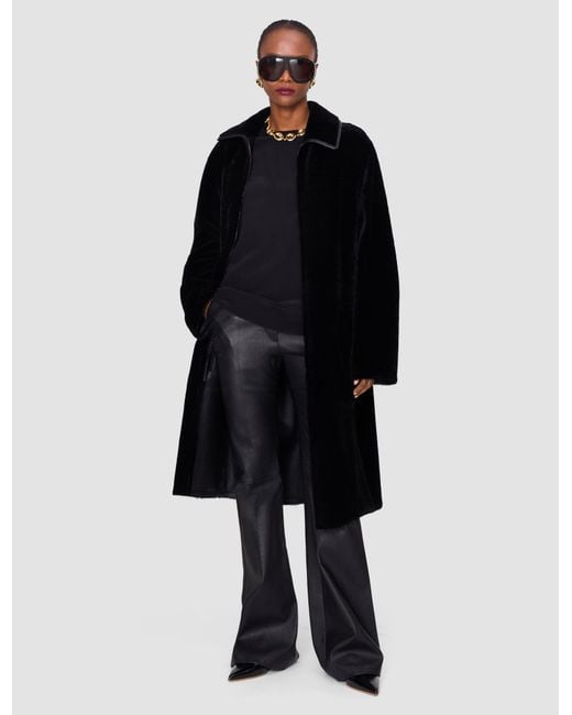 Joseph Black Caspian Soft Shearling Reversible Coat
