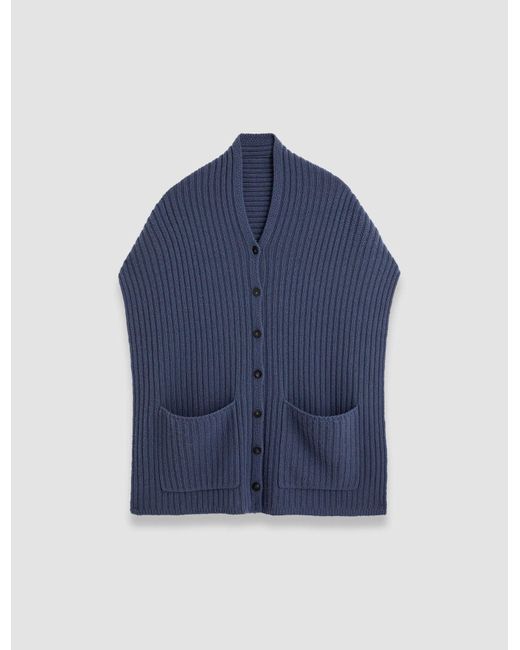 Joseph Blue Open Cashmere Button Scarf