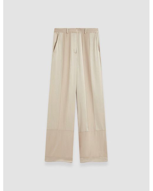 Joseph White Corto Shiny Matte Satin Trousers