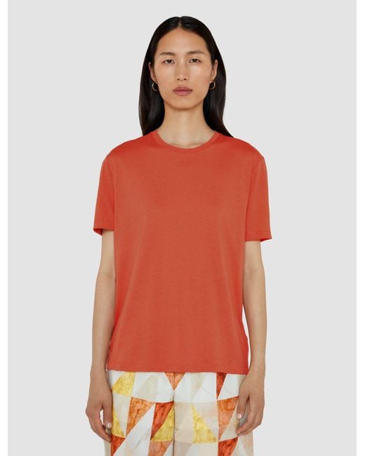 T-Shirt En Jersey De Coton Et Soie Joseph en coloris Red