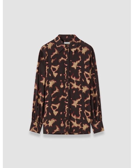 Joseph Brown Rieu Tortoiseshell Crepe Blouse
