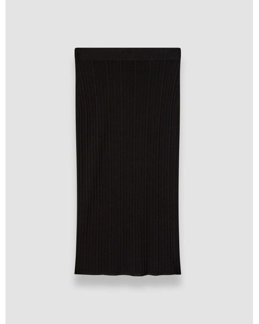 Jupe En Maille Côtelée De Viscose Joseph en coloris Black