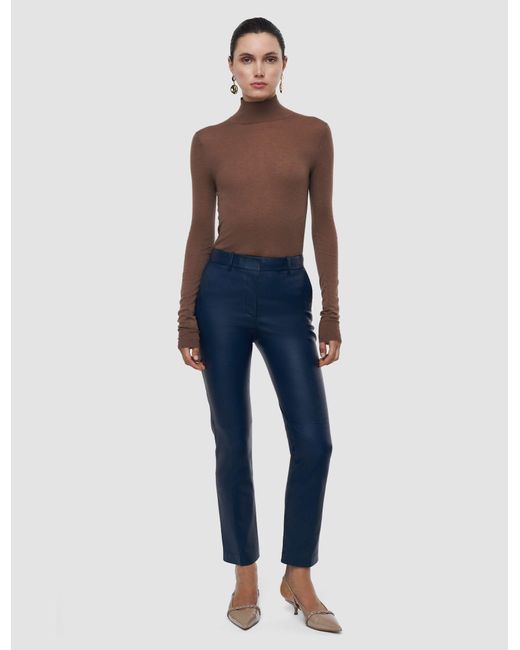 Joseph Blue Coleman Long Leather Stretch Trousers