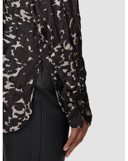 Joseph Black Millie Printed Crinkle Blouse