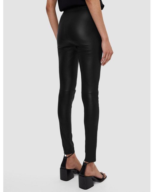 Joseph Gray Leather Stretch Leggings
