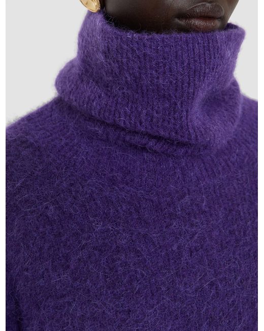 Joseph Purple Meslay Brushed Alpaca Jumper