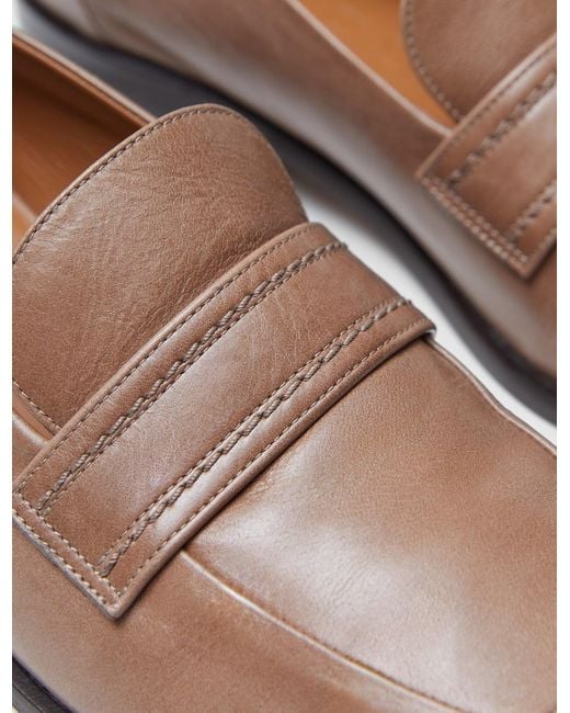 Joseph White Leather Penny Loafers
