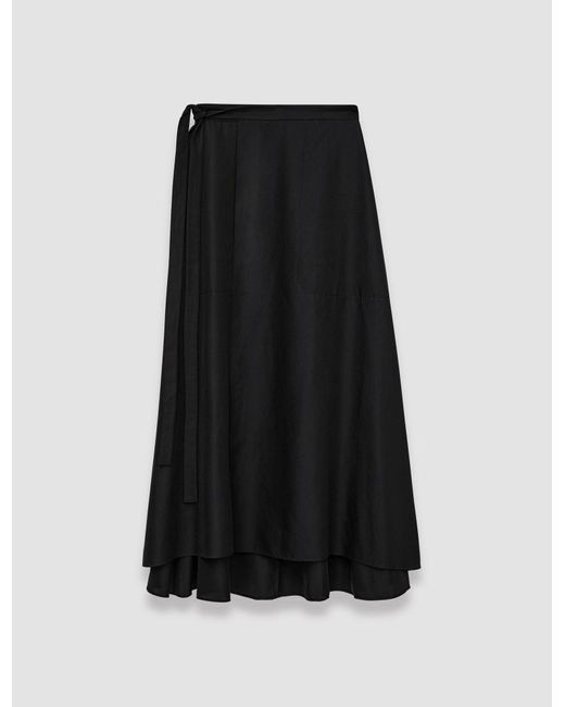 Jupe Alix en satin de coton léger Joseph en coloris Black
