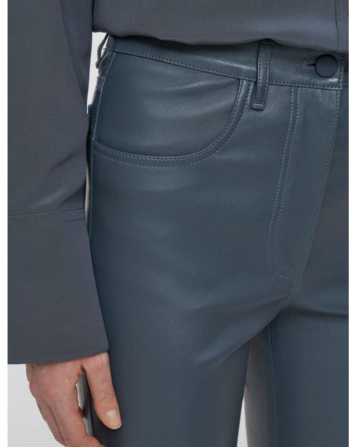 Joseph Blue Duke Leather Stretch Trousers