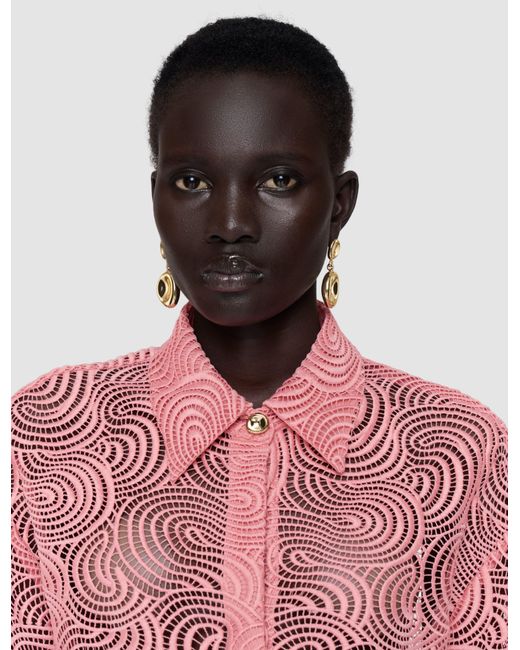 Joseph Pink Nyla Corded Lace Blouse