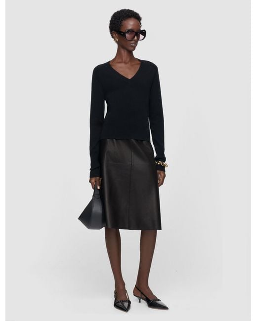 Joseph Black Lucille Light Pure Cashmere V Neck Jumper