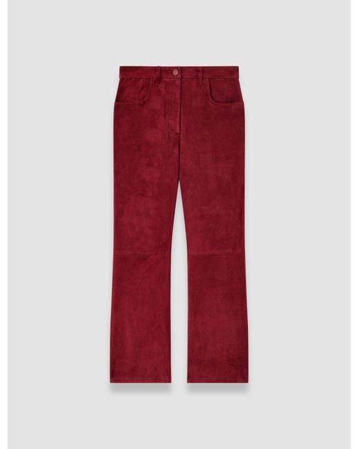 Joseph Red Duke Suede Stretch Trousers