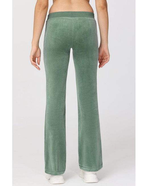 Juicy Couture Green Rebel Without Couture Heritage Cotton Velour Track Pants