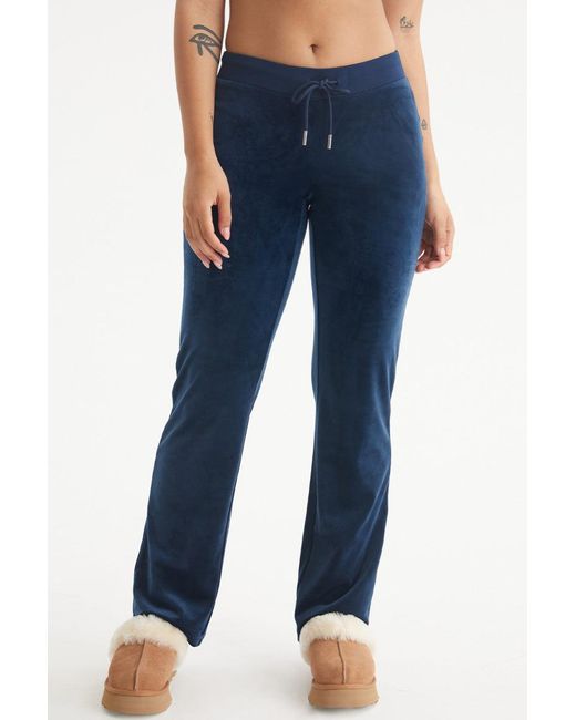 Juicy Couture Blue Leo Customizable Big Bling Velour Track Pants
