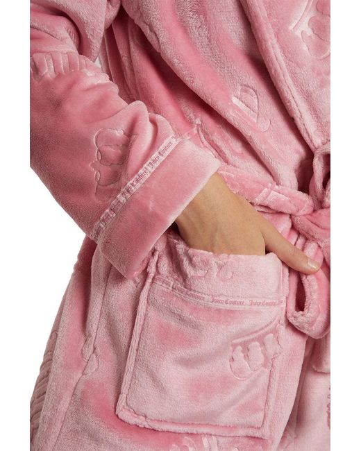 Juicy Couture Pink Shawl Collar Plush Robe
