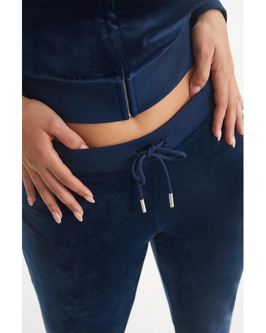 Juicy Couture Blue Taurus Customizable Big Bling Velour Track Pants