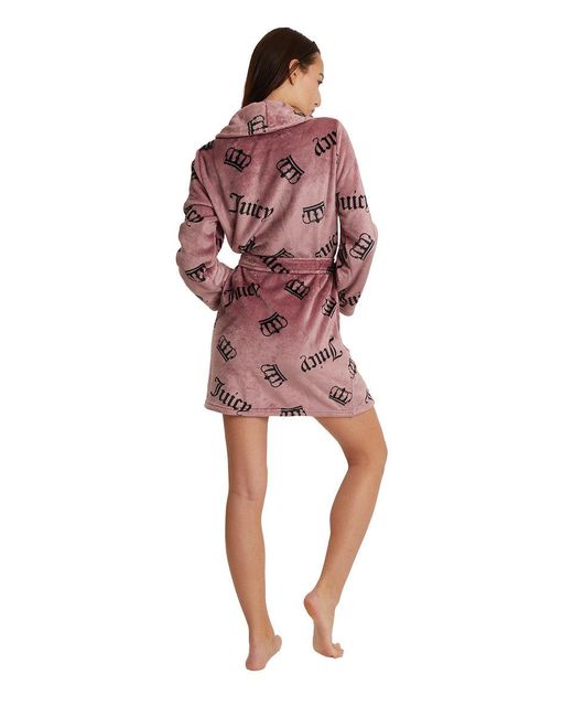 Juicy Couture Red Shawl Collar Plush Robe
