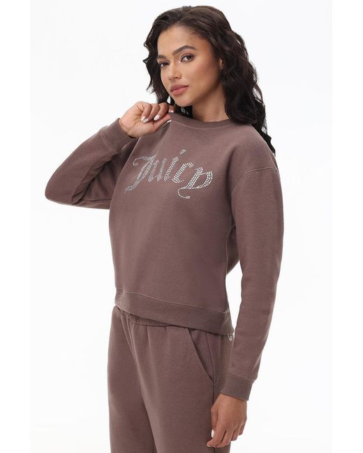 Juicy Couture Purple Big Bling Fleece Crewneck Pullover