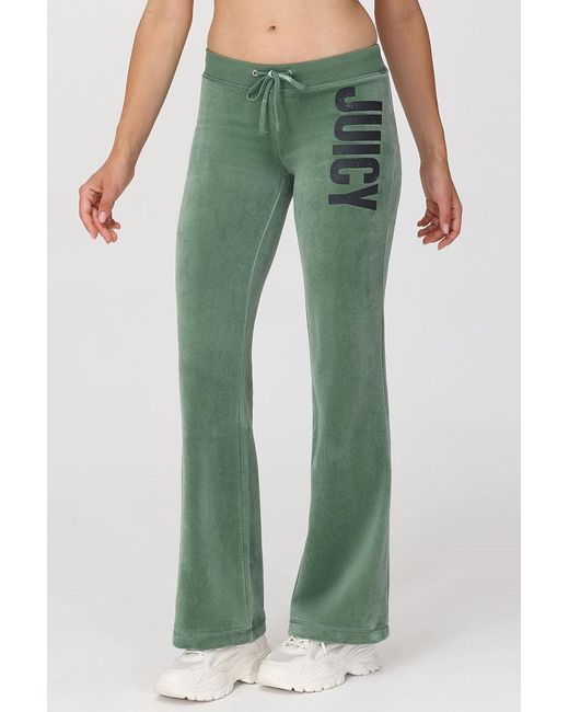 Juicy Couture Green Rebel Without Couture Heritage Cotton Velour Track Pants