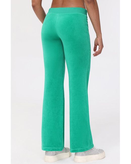 Juicy Couture Green Heritage Graphic Cotton Velour Track Pants