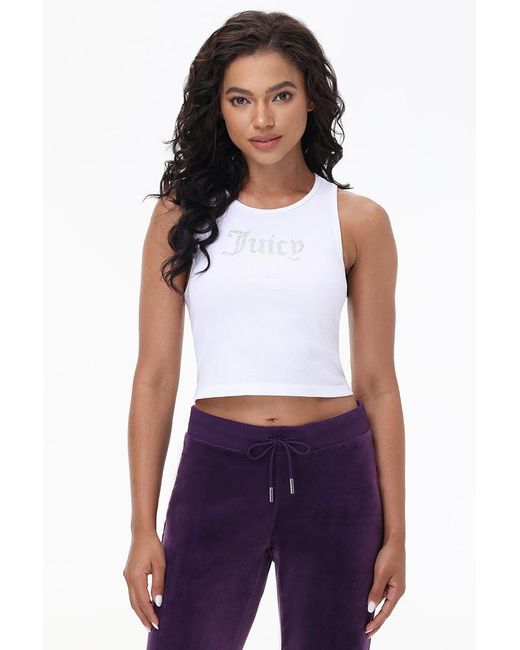 Juicy Couture Purple Small Bling High Neck Crop Tank