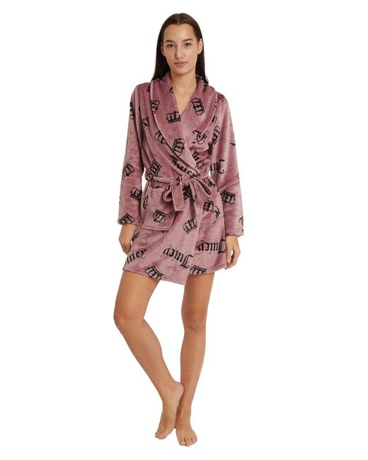 Juicy Couture Red Shawl Collar Plush Robe