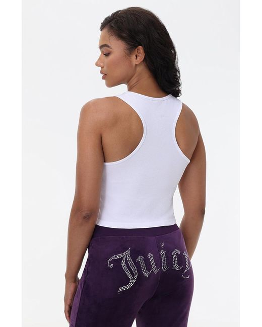 Juicy Couture Purple Small Bling High Neck Crop Tank