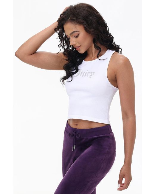 Juicy Couture Purple Small Bling High Neck Crop Tank