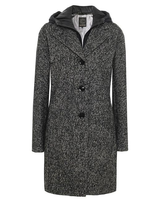 Creenstone Black Herringbone Tweed Coat