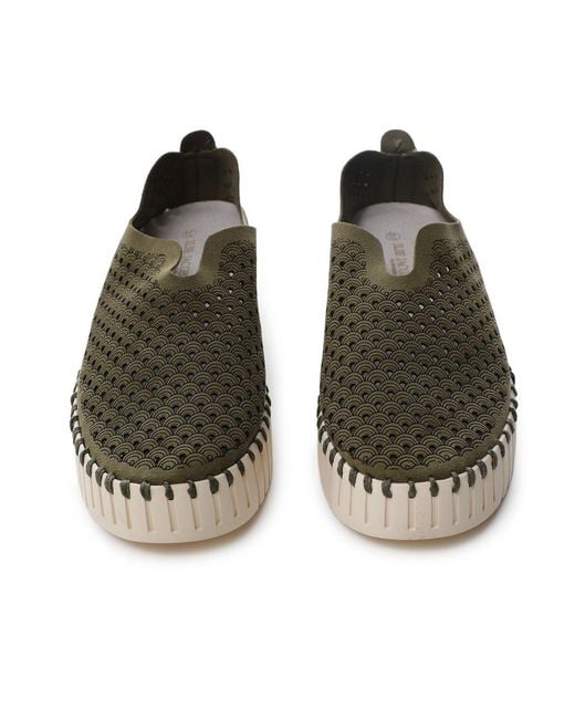 Ilse Jacobsen Green Tulip Plateau Slip On Shoes