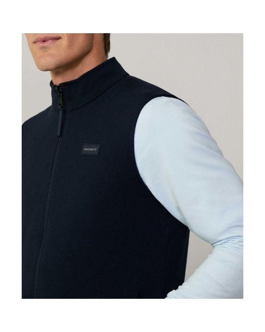Hackett Blue Reversible Knitted Hybrid Gilet for men