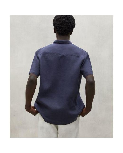 Ecoalf Blue Linen Sutar Shirt for men