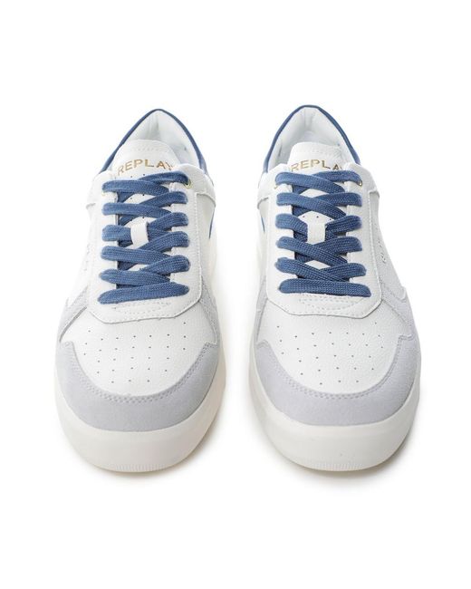 Replay Blue University M Court Trainers for men