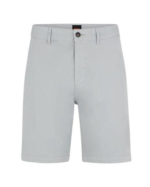 Boss Gray Slim Fit Chino Shorts for men