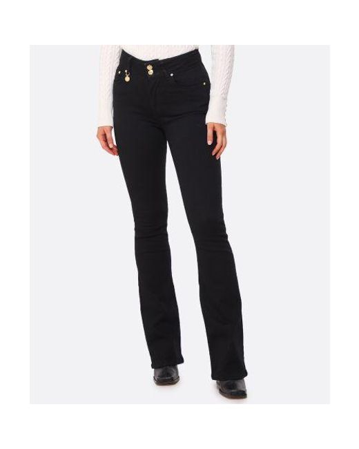 Holland Cooper Blue High-rise Flared Jeans