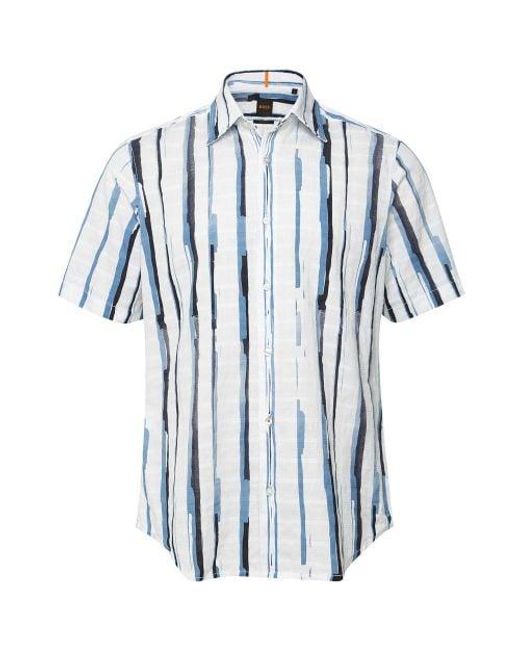 Boss Blue Short Sleeve Rash_2 Shirt for men