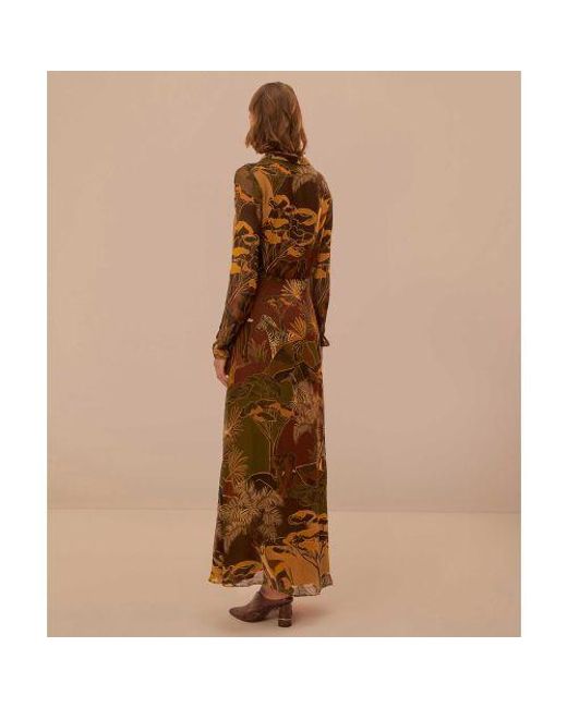 Farm Rio Brown Savana Dream Maxi Dress