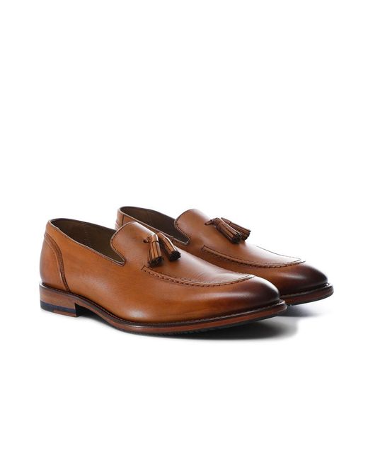 Oliver Sweeney Brown Leather Plumtree Tassel Loafers for men