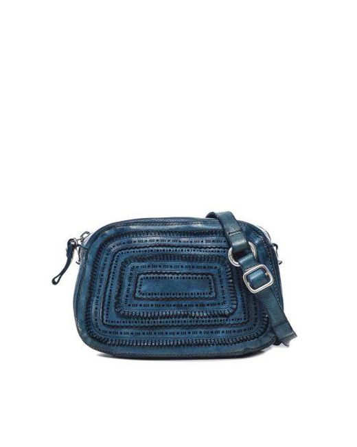 Campomaggi Blue Leather Crossbody Bag