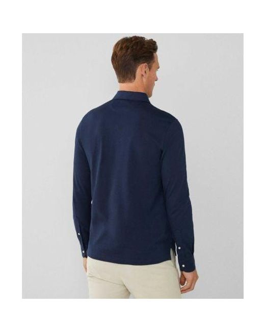 Hackett Blue Long Sleeve Jersey Polo Shirt for men