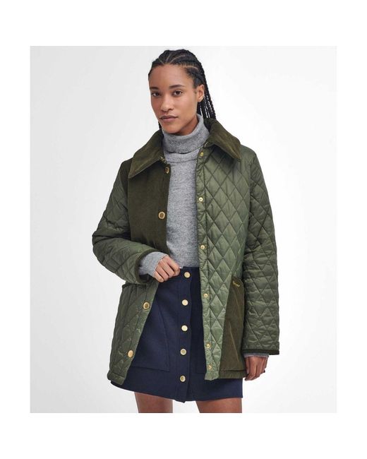 Barbour Green Reeth Patchwork Quilted Jacket