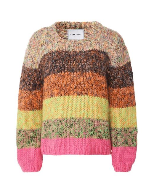 DAWNxDARE Pink Mohair Gigi Rainbow Jumper