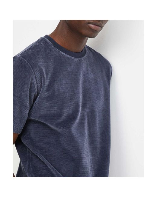 Unfeigned Blue Basic Velour T-shirt for men