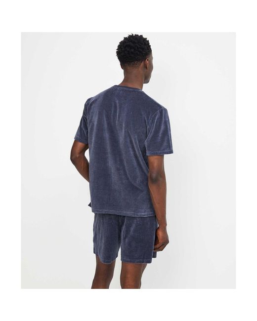 Unfeigned Blue Basic Velour T-shirt for men