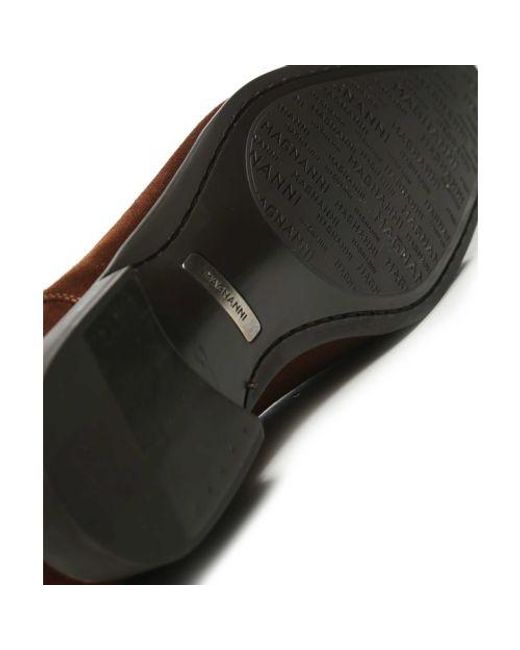 Magnanni Shoes Black Suede Chelsea Boots for men