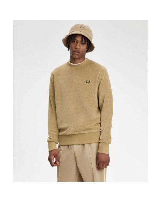 Fred Perry Green Towelling Sweatshirt for men