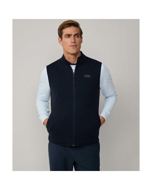 Hackett Blue Reversible Knitted Hybrid Gilet for men