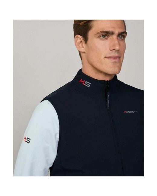 Hackett Blue Reversible Knitted Hybrid Gilet for men