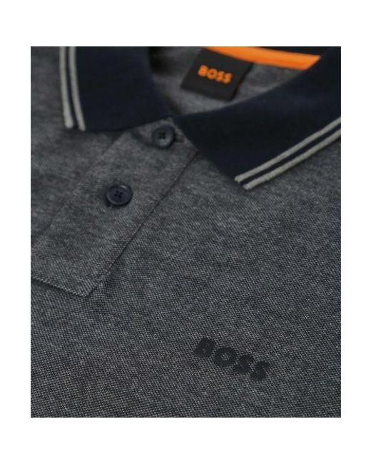 Boss Gray Peoxfordnew Polo Shirt for men